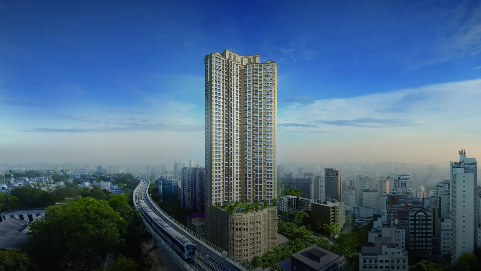 Hiranandani Castalia neoclassical residential tower rising above Kandivali West